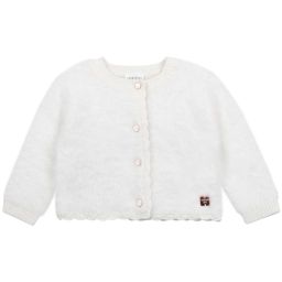 Cardigan en tricot duveteux Fille Blanc