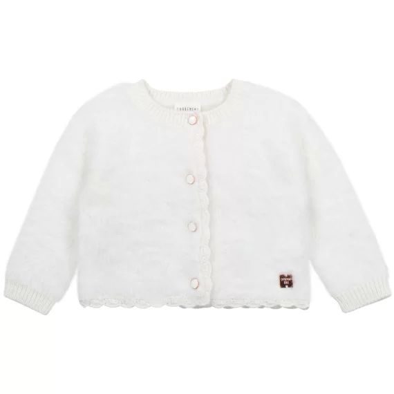 Cardigan en tricot duveteux Fille Blanc