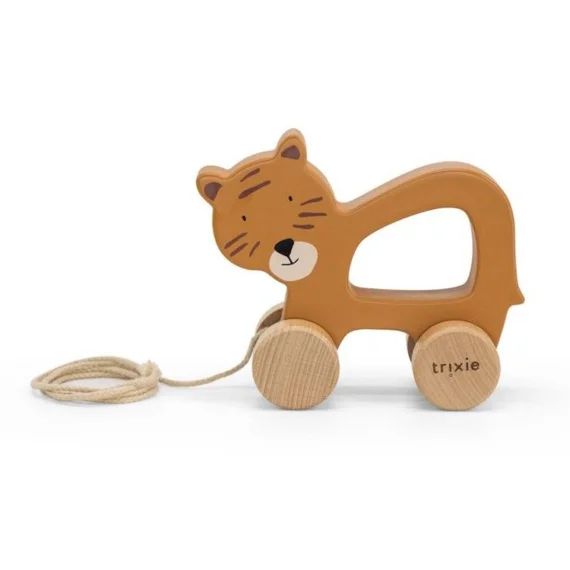 Jouet À Tirer En Bois Fsc – Mr Tiger – Orange – A Partir De 12 Mois – Trixie Marron