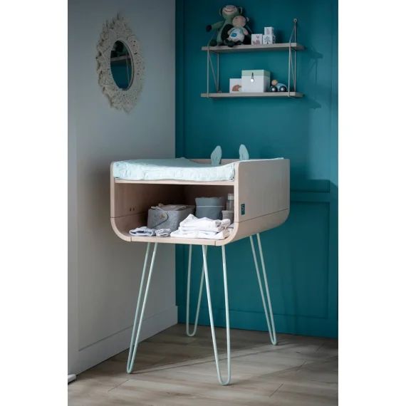 Table À Langer Pieds Métal Marron/vert