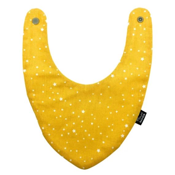 Bavoir Bandana Jaune Étoiles