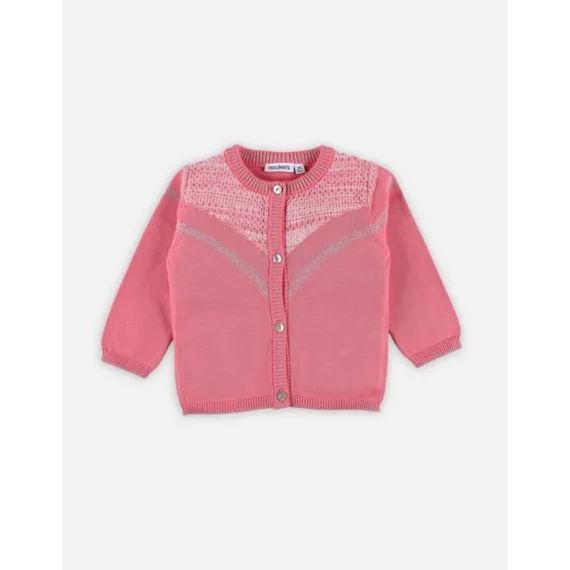 Cardigan en tricot et lurex rose