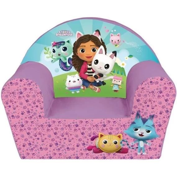 Fauteuil club enfant GABBY ET LA MAISON MAGIQUE – Fun House – Rose – L.52 x P.33 x H.42 cm rose