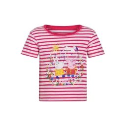 T-shirt Coton Peppa Pig Rose Bonbon / Blanc