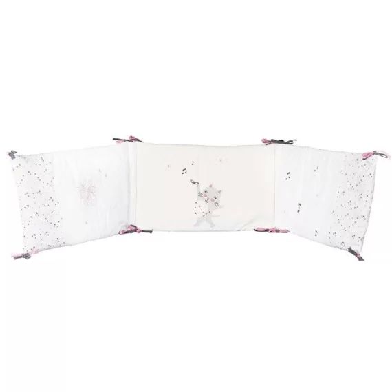 Tour de lit 190x40cm en coton blanc blanc