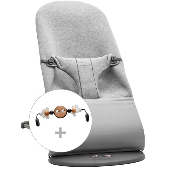Transat avec Arche de jeu – Gris clair / Jersey 3D / Gris foncé / Yeux espiègles Noir Et Blanc