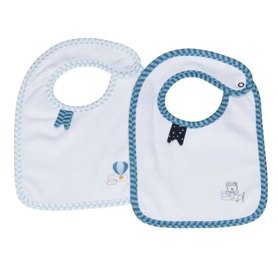 SAUTHON Lot de 2 bavoirs Lazare blanc