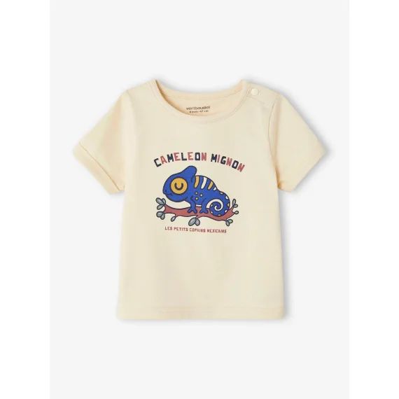 Tee-shirt caméléon bébé manches courtes écru