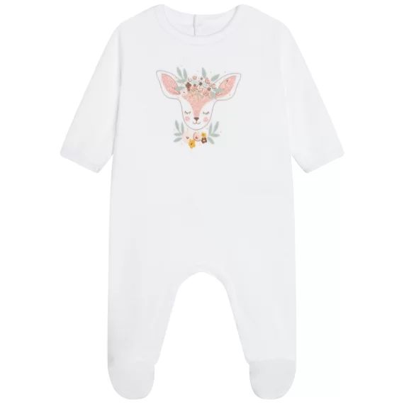 Pyjama en velours Fille Blanc