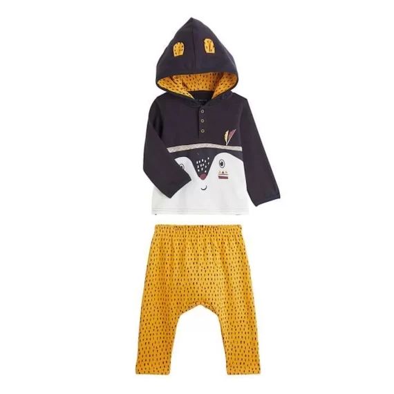 Ensemble En Molleton Sweat Et Pantalon Bébé Garçon Foxy Orange