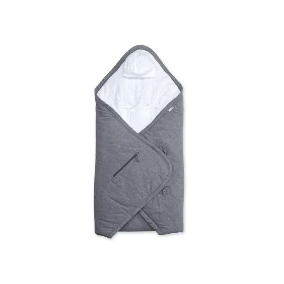 Couverture nomade avec bonnet Biside gris foncé Bmini (90 x 90 cm)
