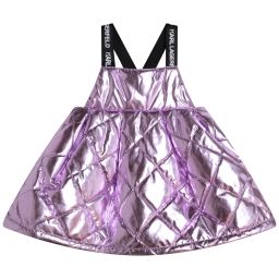 Robe salopette matelassée Fille Rose