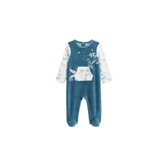 Pyjama Bébé En Velours Bianca Bleu