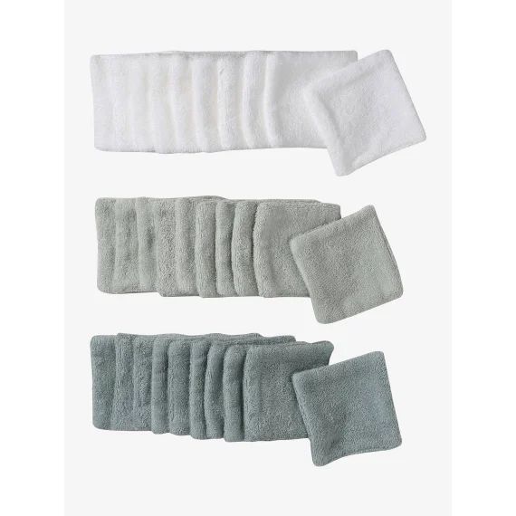 Lot de 30 lingettes lavables + pochon lot vert