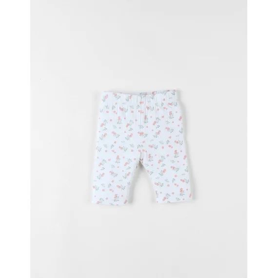 Legging Imprimé Fleuri Blanc