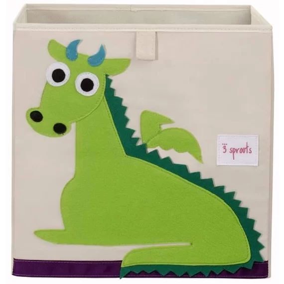 3 Sprouts – Cube de rangement Dragon – ELEMENTS FOR KIDS beige