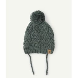 Bonnet en tricot kaki bébé garçon en fibres recyclées –  – Soldes