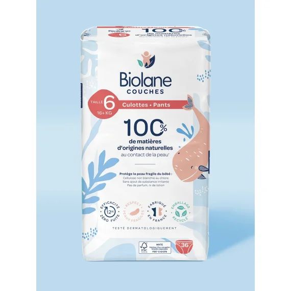 Couches Culottes Écologiques Taille 4 À 6 Blanc