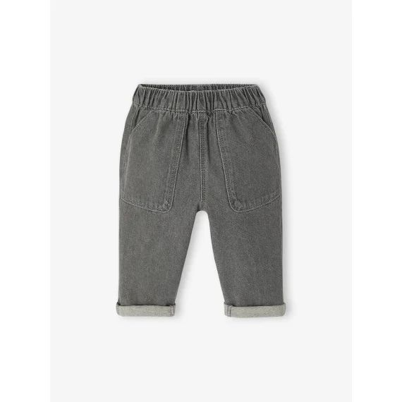 Jean bébé taille élastiquée denim gris