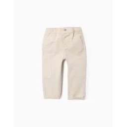 Pantalon Cargo En Sergé Beige Clair
