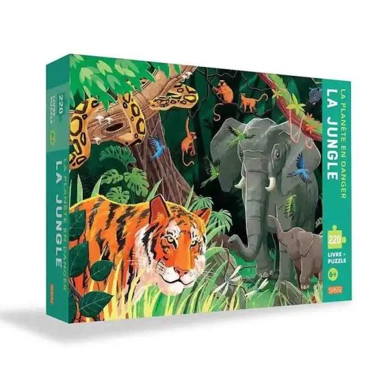 Puzzle&Livre La planéte en danger – La jungle orange