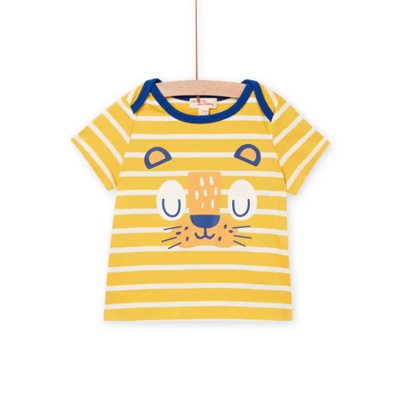 T-shirt Manches Courtes Jaune Et Blanc Bébé Garçon