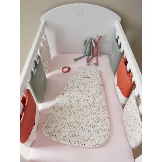 Tour de lit / tour de parc pare-chocs FLEURETTES multicolore