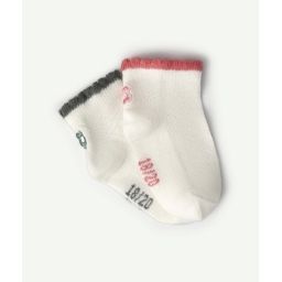 Lot de 2 chaussettes bébé fille en coton biologique avec fleurs –  – Soldes