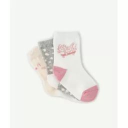 Lot de 3 paires de chaussettes bébé fille thème chat –  – Soldes