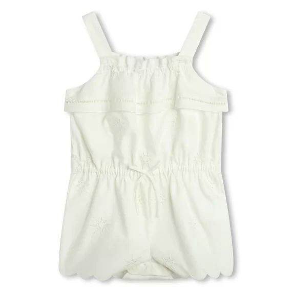 Combinaison-short brodée Fille Blanc