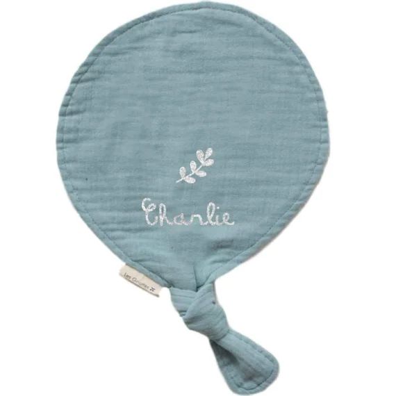 Doudou ballon Vert amande (personnalisable)
