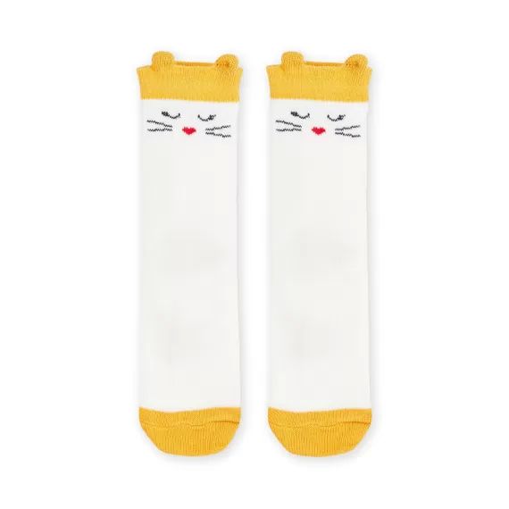 Chaussettes Écrues À Animation Oreilles De Chat 3d