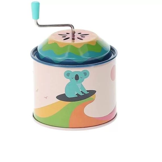 Moulin à musique Andy Westface rose – VILAC – Enfant – Mixte – 3 ans – Boîte à musique en métal illustrée blanc