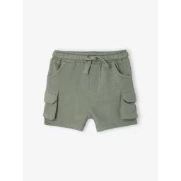 Short style battle bébé en molleton texturé kaki