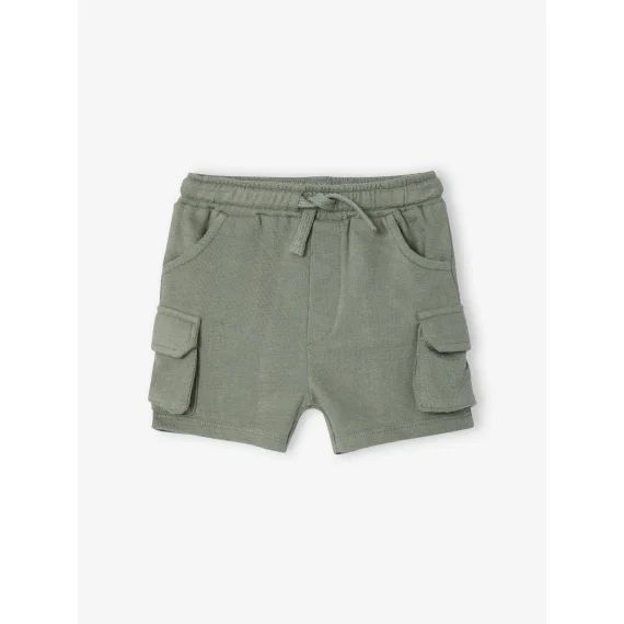 Short style battle bébé en molleton texturé kaki