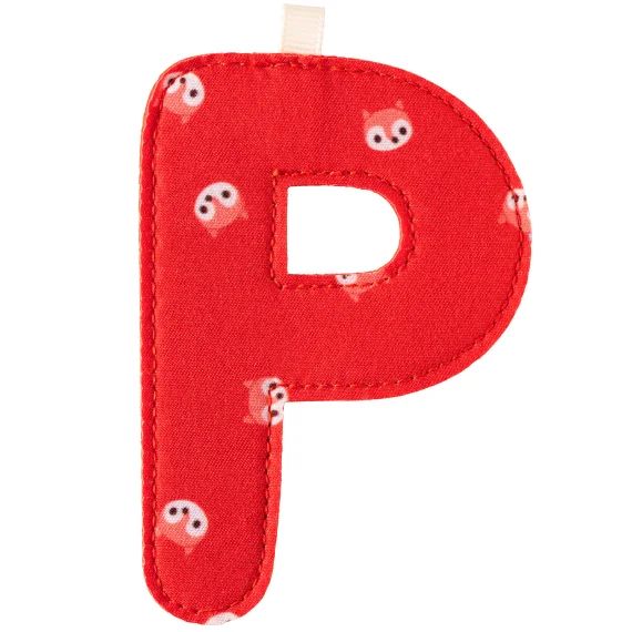 Lettre en tissu à suspendre P (9,5 cm)