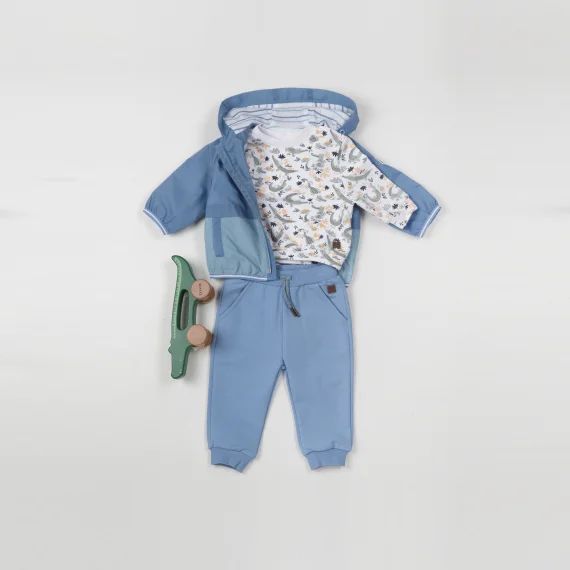 Sweat-shirt zippé en molleton Garçon Bleu