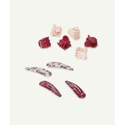 Le lot de barrettes et de pinces roses et bordeaux –  – Soldes