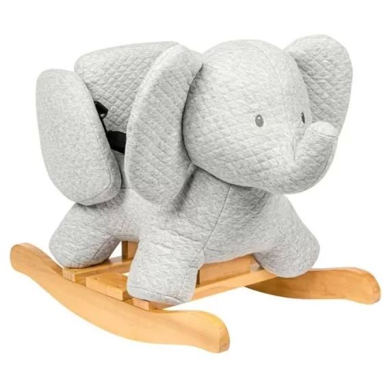 NATTOU Bascule éléphant en jacquard Tembo – 64 x 34 cm – 10 à 36 mois – 100% coton gris
