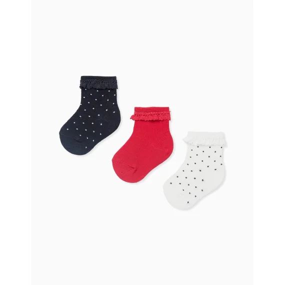 Pack 3 Chaussettes Avec Dentelle Au Crochet Multicolore