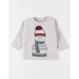 T-shirt manches longues Nouky en jersey chiné beige
