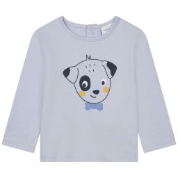 T-shirt en coton imprimé Garçon Bleu