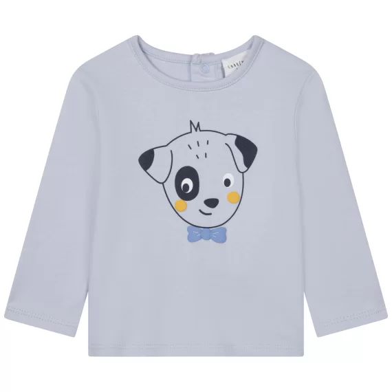 T-shirt en coton imprimé Garçon Bleu