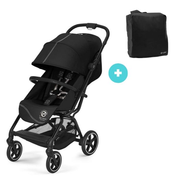 Poussette Cybex Eezy S PLUS 2 – Moon Black + Sac de Transport (Offert)