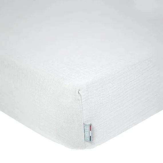 Drap-housse uni en gaze de coton Gris 70×140 gris