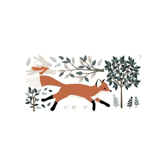 Planche de stickers M Fox en forêt