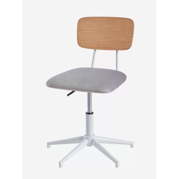 Chaise de bureau métal et bois LIGNE SCHOOL gris