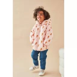 Veste déperlante imprimée poires doublée Groloudoux® rose