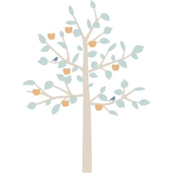 Sticker géant arbre Big Apple Tree bébé bleu (180 cm)