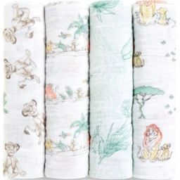 Lot de 4 maxi langes Le roi lion (120 x 120 cm)